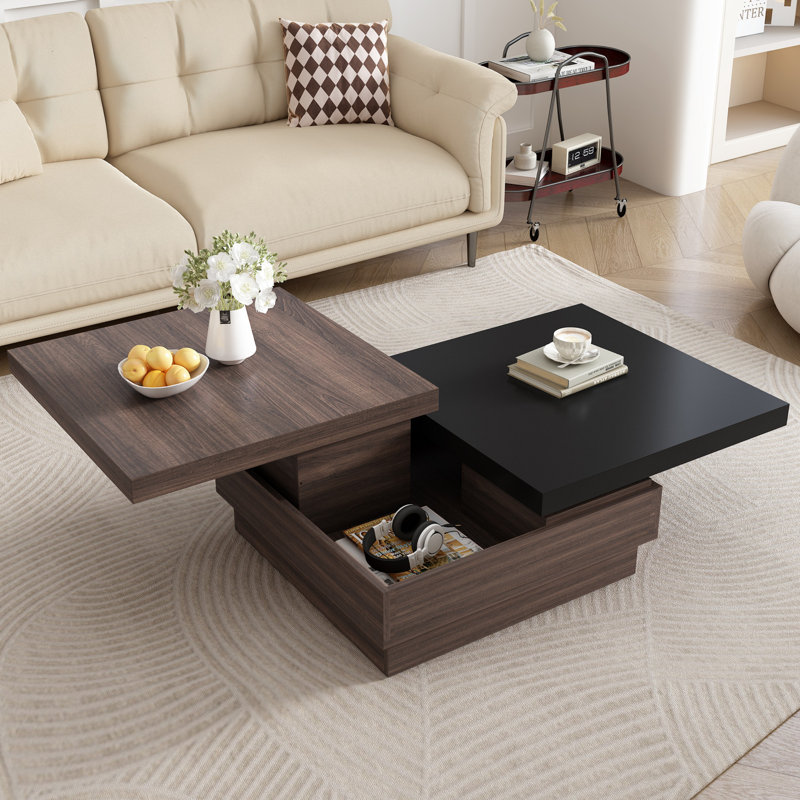 Swivel coffee table wood discount